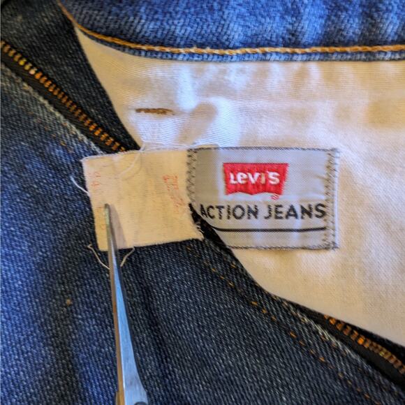 Vintage 1960s Mens Levis Orange Tab Action Jeans 20x29 Damaged Tags Denim - Picture 6 of 13